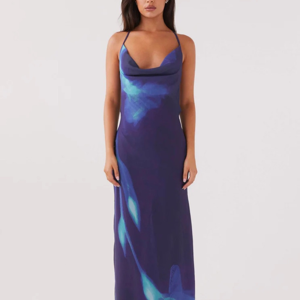 Elegant Blue and Purple Women's Dress